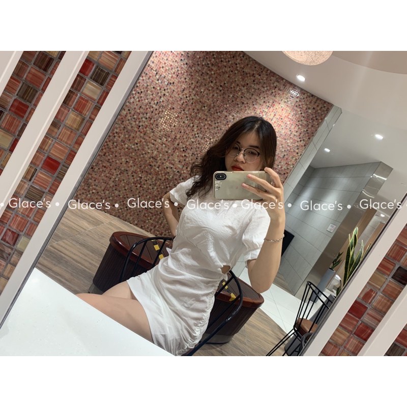 [HOT TREND+ ẢNH VIDEO THẬT] Váy liền thân⚡FREESHIP⚡Váy ngắn rút dây 2 bên, cắt out hông kiểu đẹp, phong cách nữ tính | BigBuy360 - bigbuy360.vn