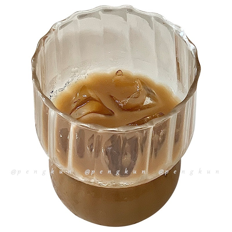 Cốc Thủy Tinh Uống Cà Phê Chịu Nhiệt Cao Họa Tiết Kẻ Sọc Phong Cách Retro Mỹ