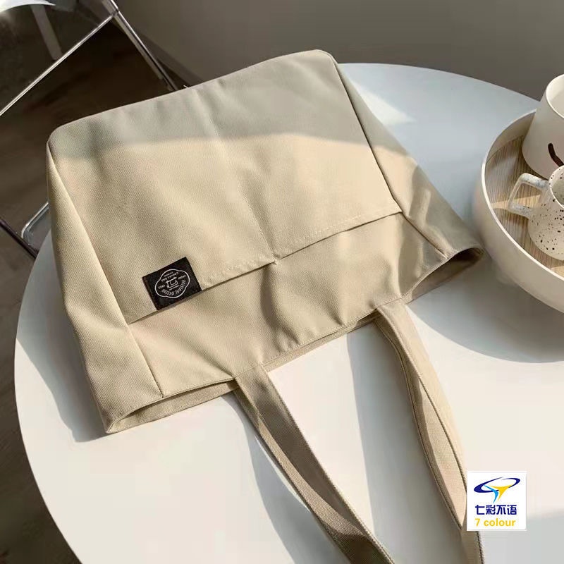 Túi Đeo Vai Bằng Vải Canvas Kích Thước Lớn Phong Cách Hàn Quốc Thời Trang Cho Nữ