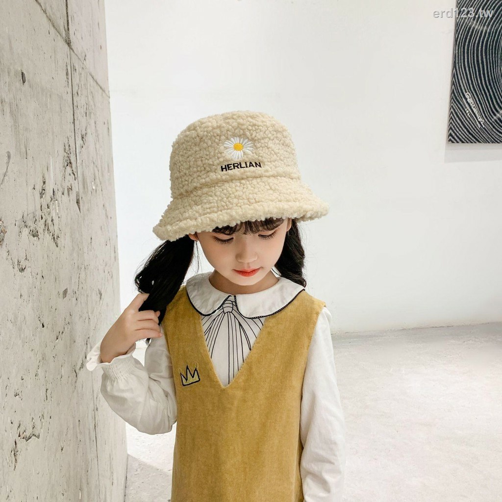 PVN19546 Mũ Len Lông Cừu Đính Hoa Cúc Xinh Xắn Phong Cách Hàn Quốc Cho Bé T2 .