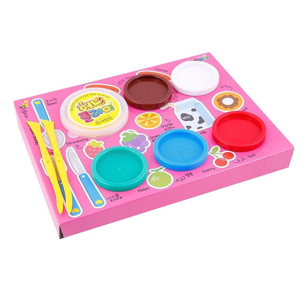 Đất sét nhẹ 6 màu 48g + khuôn hình Donerland LA06031 Korea