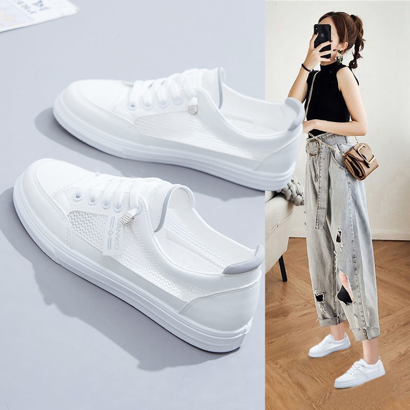 giày nữ Giày Lười Phối Lưới Thoáng Khí Thời Trang Mùa Hè Hàn Quốc Hàng Mới Dành Cho Bạn Nữ 2022