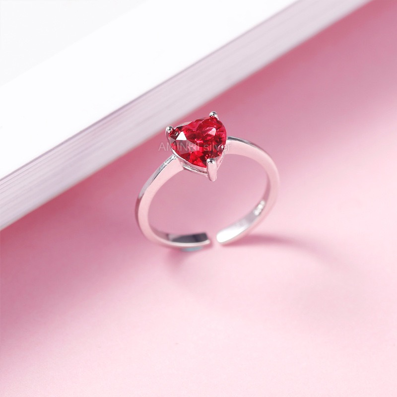 Nhẫn Bạc 925 Ruby Heart (H22251)