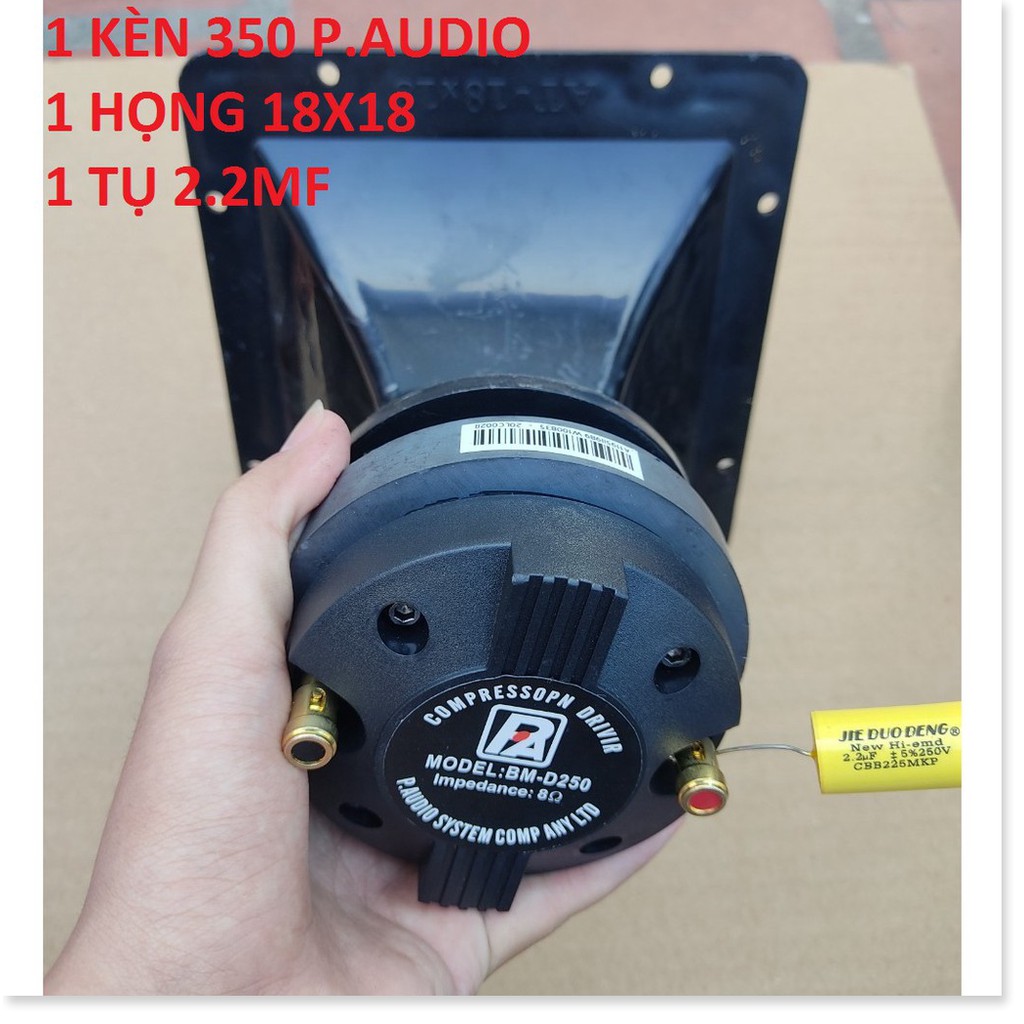 BỘ 1 CÁI CỦ TRÉP PAUDIO 350 KÈM HỌNG 18X18 VÀ TỤ 2,2MF - LOA TREBLE RỜI