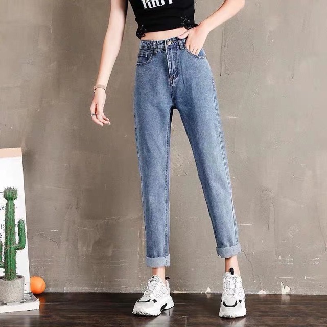 [Size 30-36] Quần Baggy Nữ Basic, Lưng Cao Trên Rốn, Thoải Mái Mông Đùi, Không Co Giãn