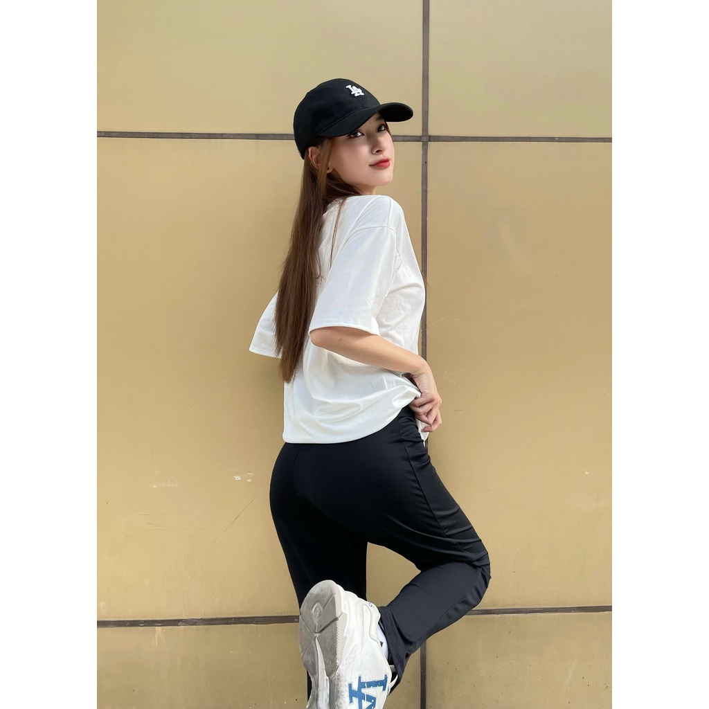 Mũ lưỡi trai LA hàn quốc xuất dư 2 màu đen và xanh hot 2022 Nón kết thời trang unisex nam nữ form đứng chuẩn hãng