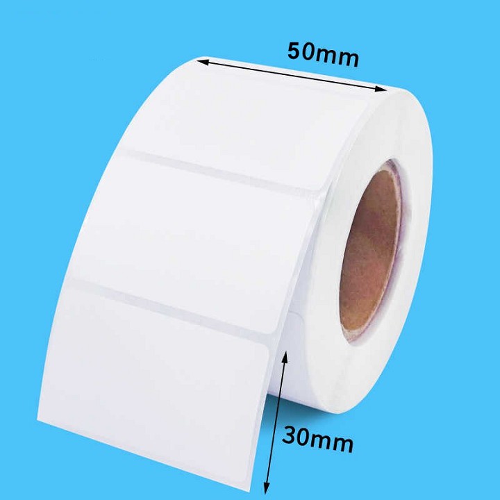 Giấy decal in mã vạch, tem trà sữa 50x30 mm 1 Cuộn