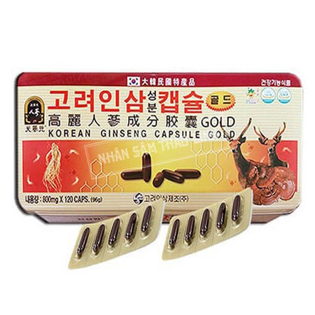 Khuyến mại Viên Đạm Tổng Hợp Hồng Sâm Nhung Hươu Linh Chi Vàng Gold, Hộp 120 viên