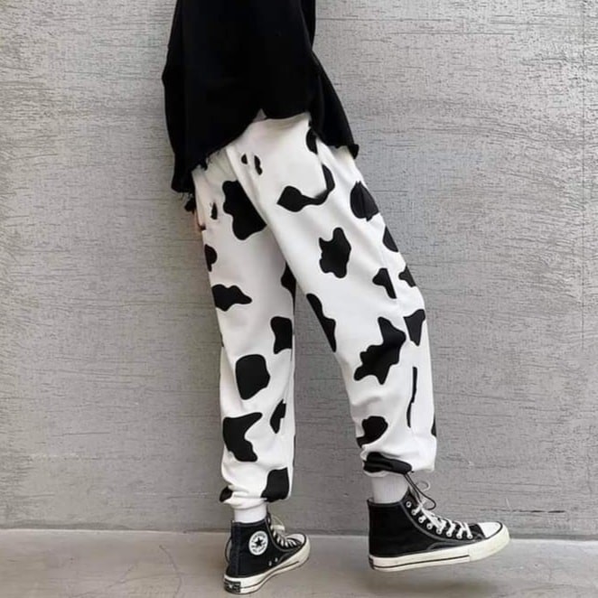 Quần Dài Bò Sữa Ống Rộng Unisex
