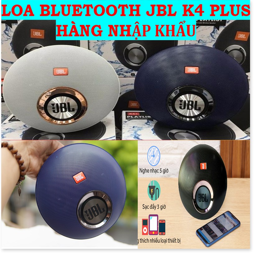 Loa Bluetooth Hàng Bãi Nội Địa - Bán Loa Bluetooth JBL K4 Plus - Loa Không Dây Mini - Loa Tress Thanh , Trong, Bass Chắc