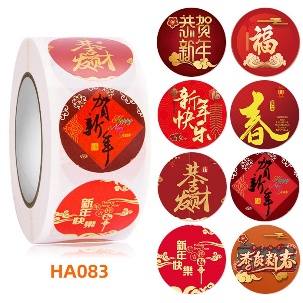 1 cuộn 500 nhãn dán trang trí năm mới