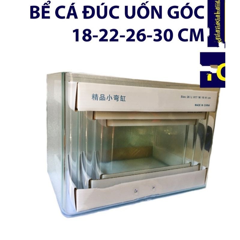 Bể cá cảnh đúc 18cm-22cm-26cm-30cm. Kính chịu lực, mài vi tính siêu đẹp.