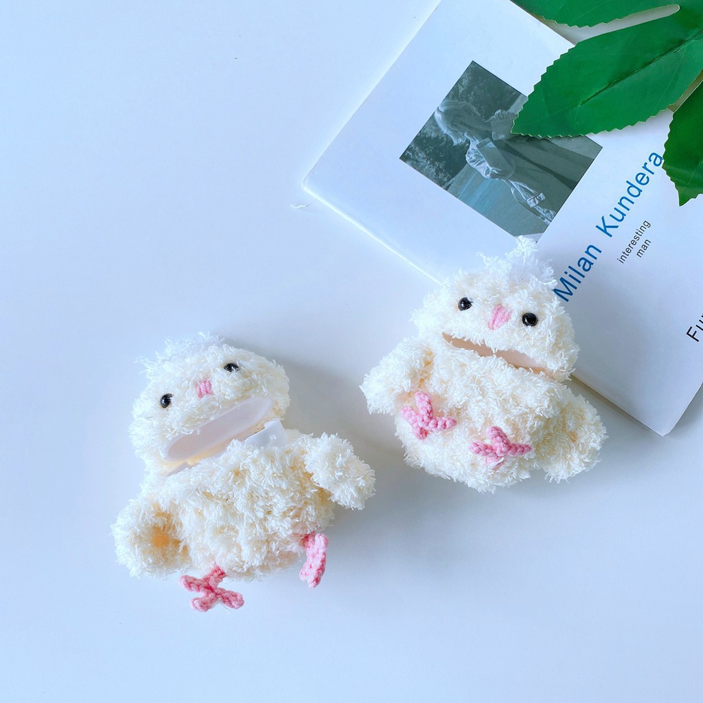 Airpods gen 2 cover soft cute plush chicken airpods case