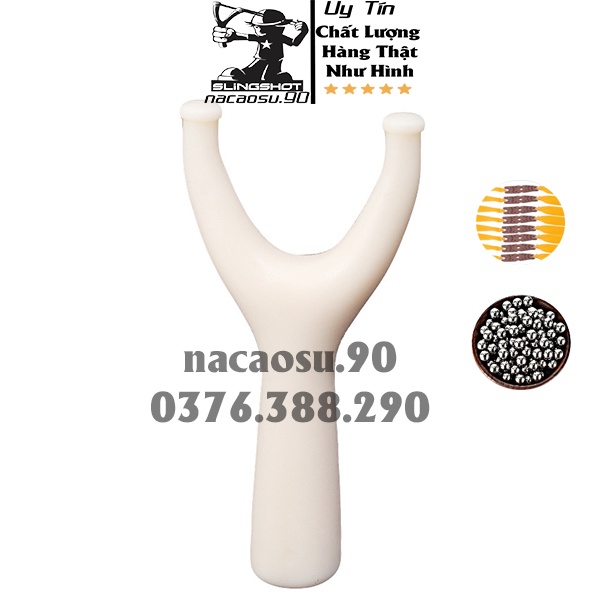 Ná cao su onehit WHITE Slingshot Nhựa ABS – Tặng 1 bộ dây da ná cao su – Ná cao su nhựa ABS