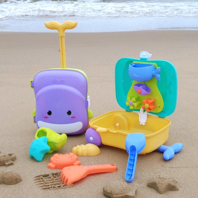 Đồ chơi xúc cát, vali đồ chơi xúc cát hà mã 9 chi tiết