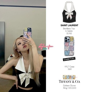 Áo croptop yếm đen đính nơ trắng giống momo twice,rosé blackpink, chaewon le sserafim