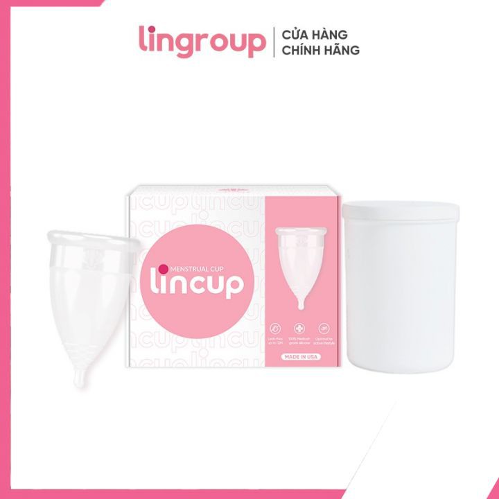 Cốc Nguyệt San, Cốc nguyệt san Lincup Nhập Khẩu Mỹ  Sản Xuất Từ 100% Silicone Y Tế Giúp Kháng Khuẩn- Hàng Chính Hãng