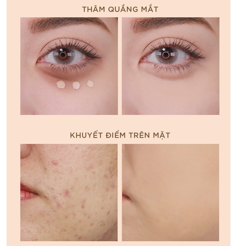 Kem che khuyết điểm MKUP dưỡng ẩm không trôi suốt 12h 6.5ml