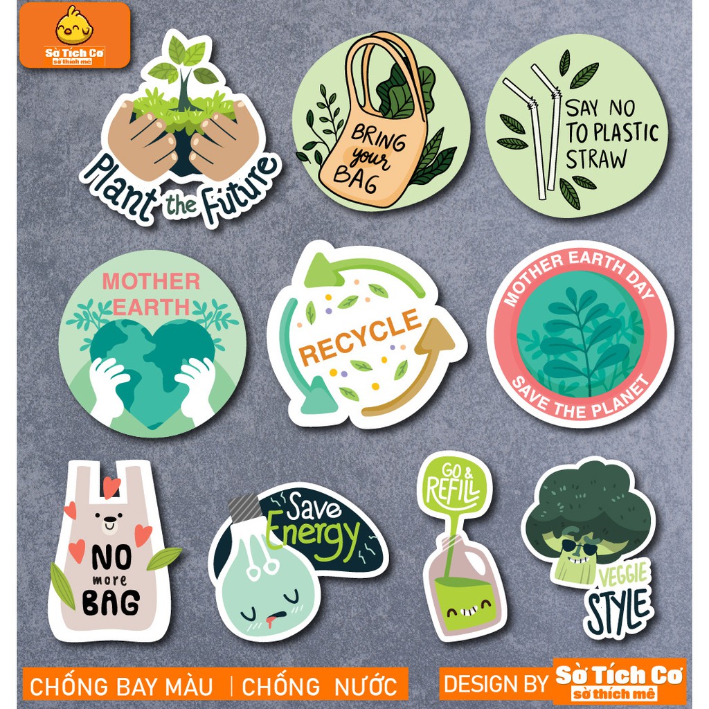 Save the Earth dán điện thoại, laptop, mũ bảo hiểm, guitar, vali MSP: T04