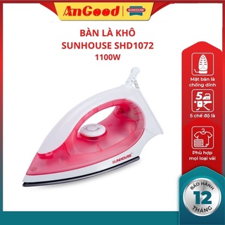 Bàn ủi khô Sunhouse SHD1072, bàn là thiết kế nhỏ gọn nhẹ dễ sử dụng