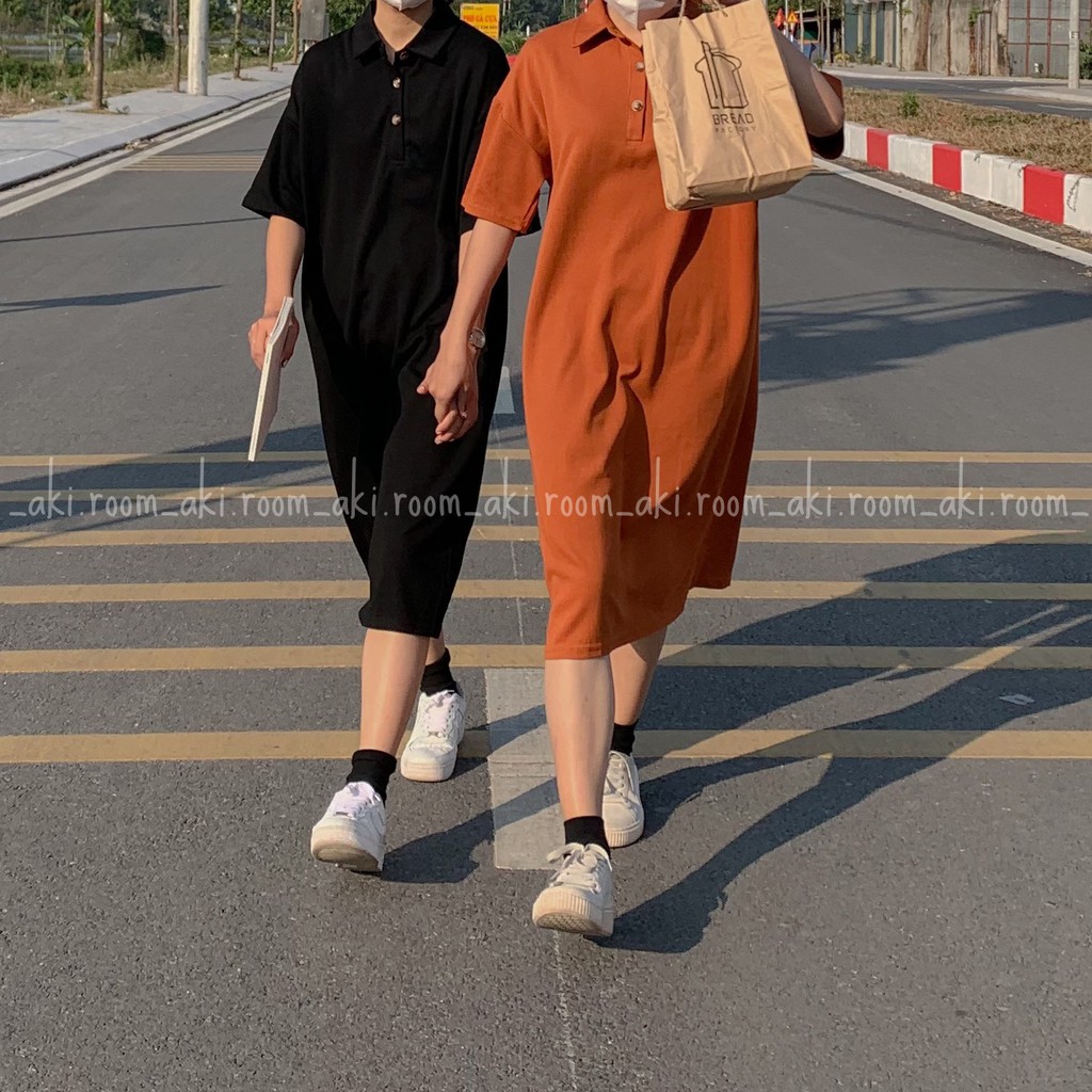 Váy thun suông trơn dài cổ đức | BigBuy360 - bigbuy360.vn