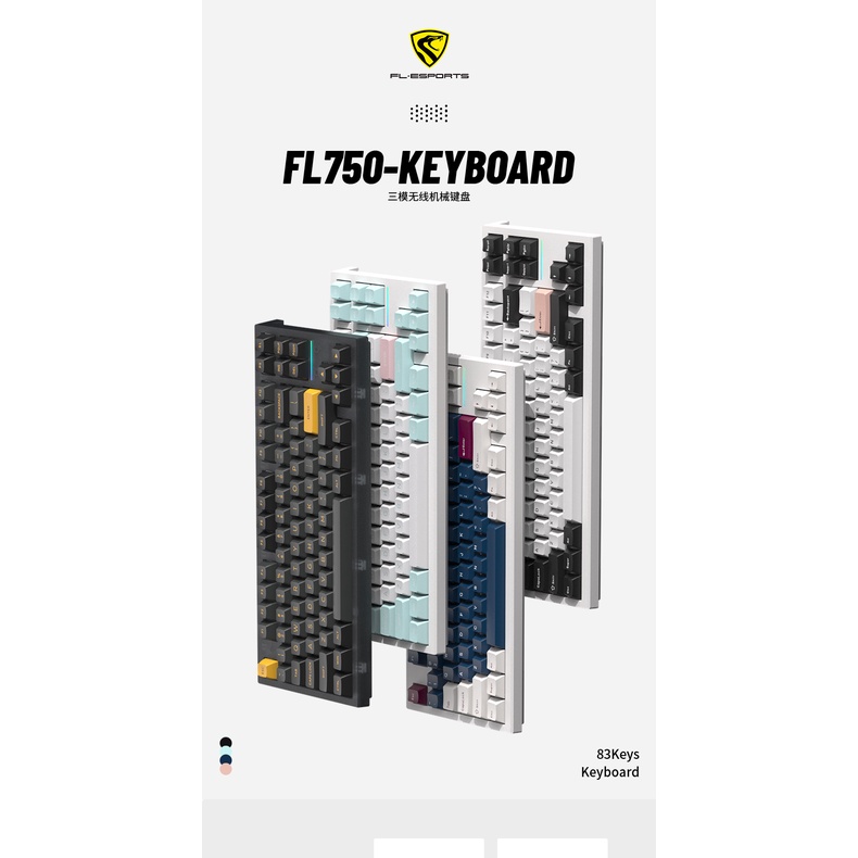 Bàn phím cơ không dây FL-Esport FL750 Hotswap, RGB, bảo hành chính hãng 12 tháng