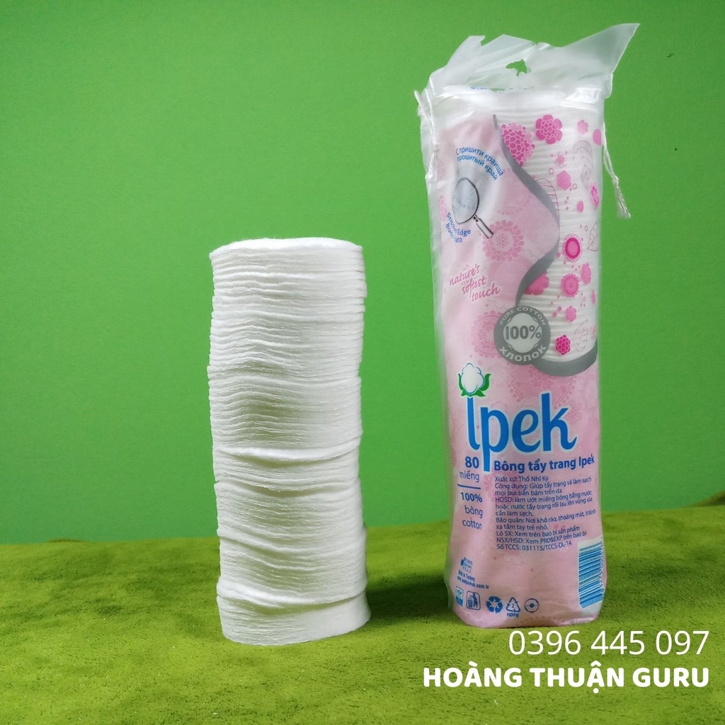 Bông tẩy trang Ipek - bông cotton pads 80 miếng