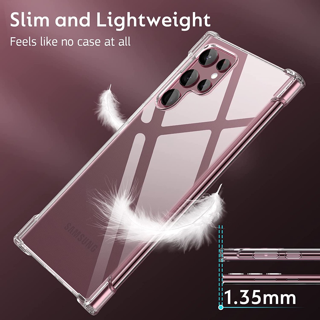 Ốp điện thoại JANSIN TPU siêu mỏng trong suốt dành cho Samsung Galaxy S22 Ultra S22 S22
