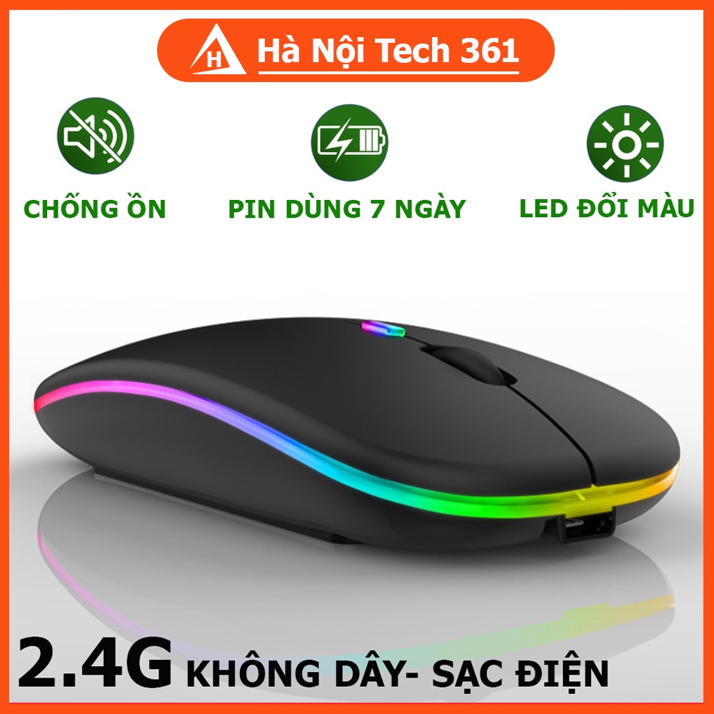 Chuột Không Dây A2 ,Dùng Pin Sạc, Click Không Gây Tiếng Ồn, Khoảng Cách Tín Hiệu 10-20m [CÓ SẲN SHIP NHANH]