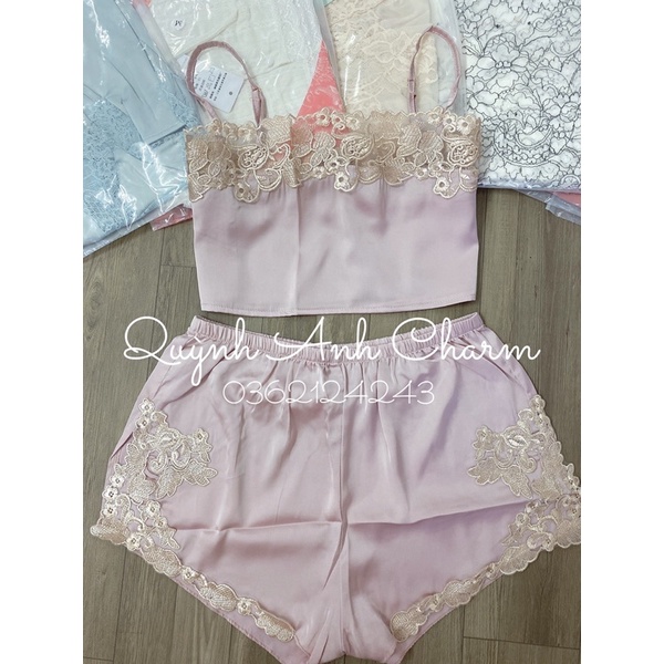 Đồ ngủ sexy nữ 2 dây croptop Bộ ngủ hai dây Set ngủ lụa sexy gợi cảm | BigBuy360 - bigbuy360.vn