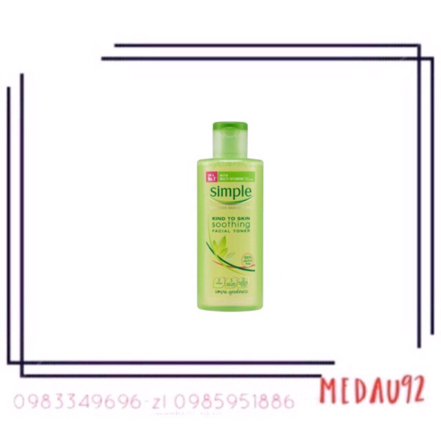 SIMPLE - Nước hoa hồng Kind To Skin Soothing Facial Toner