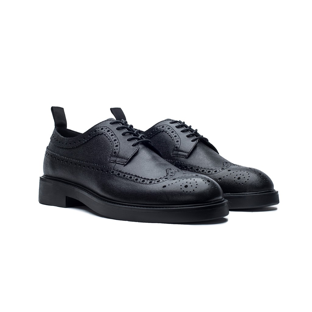 Giày tây THE WOLF modern derby - Black grain