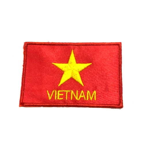 Patch vải thêu logo Cờ Việt Nam/Cờ Đảng -Hình ủi thêu cờ Tổ quốc - Tâm An Sport