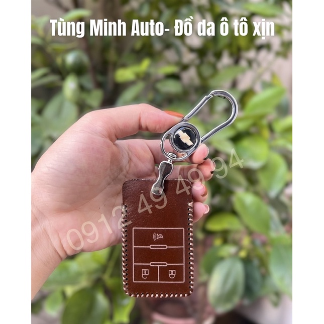 Bao da bọc chìa khoá cho dòng xe Chevrolets Captiva, vớ đựng chìa khoá da thật khâu tay