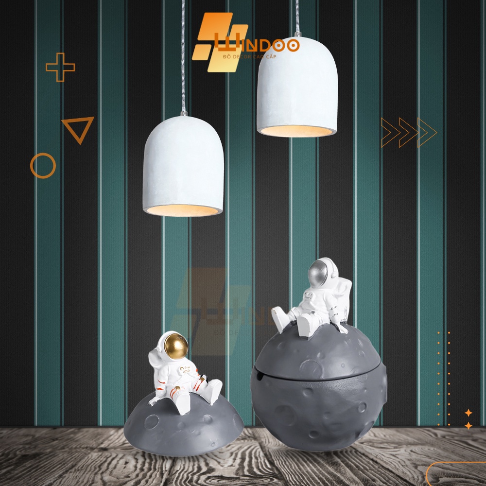 Gạt tàn thuốc lá Windoo hình phi hành gia để bàn có nắp đậy