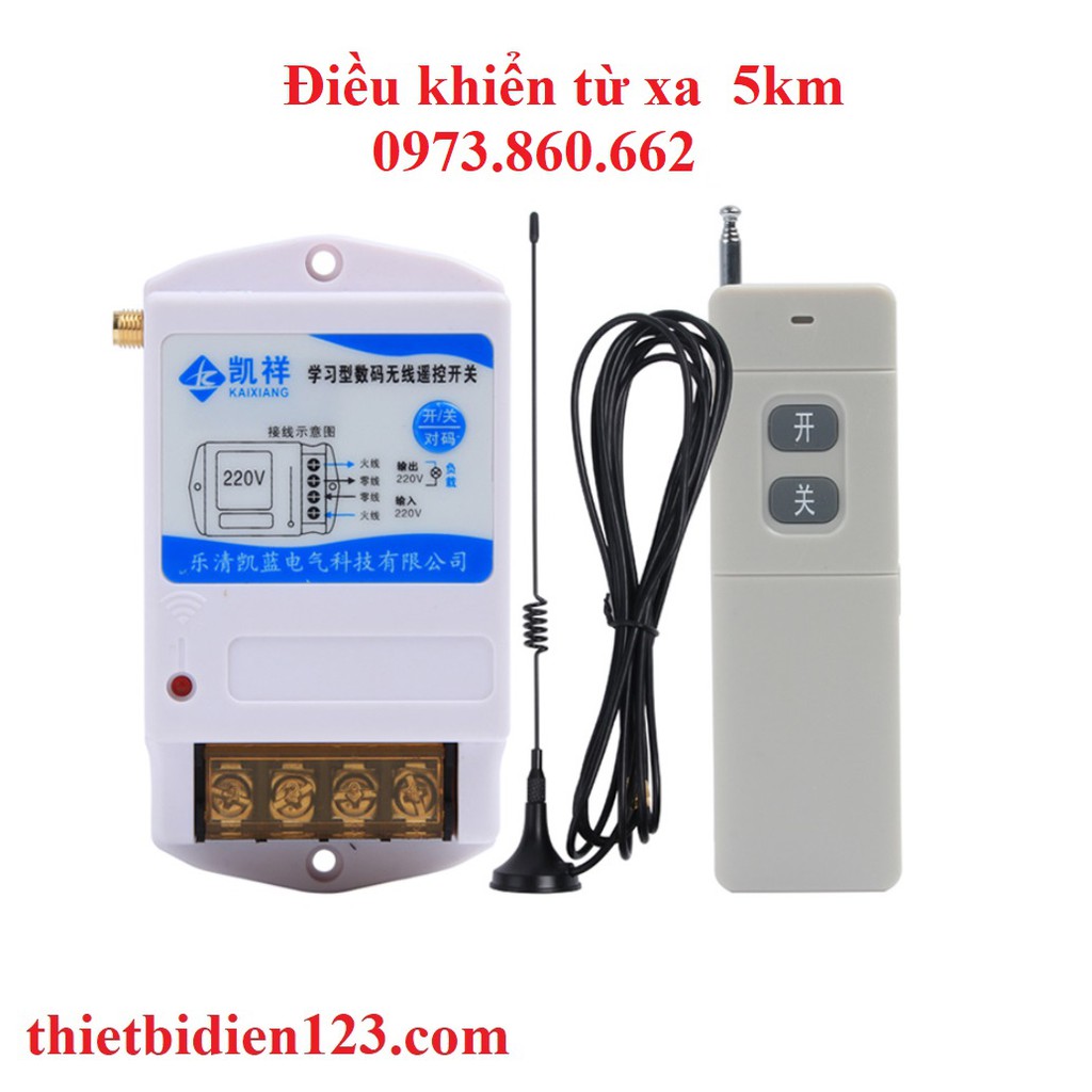 Bộ điều khiển từ xa 1000 mét - 5000 mét 220v - điều khiển từ xa cho động cơ điện, máy bơm nước, đèn chiếu sáng