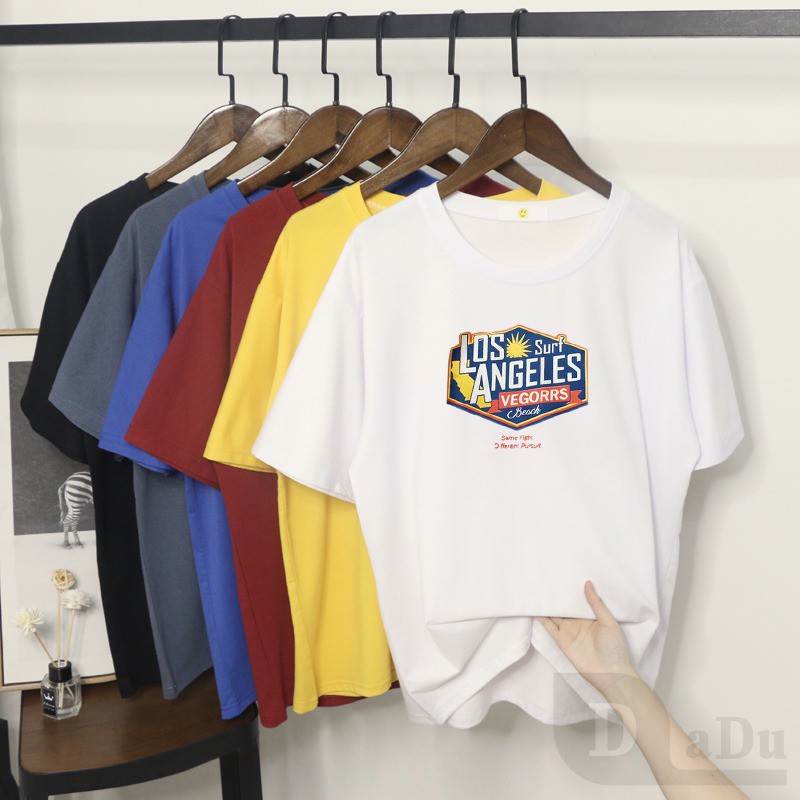 Áo Thun 100% Cotton Cổ Tròn In Họa Tiết Hoạt Hình Phong Cách Hàn Quốc 8 Màu Tùy Chọn S ~ 3XL Dành Cho Cặp Đôi