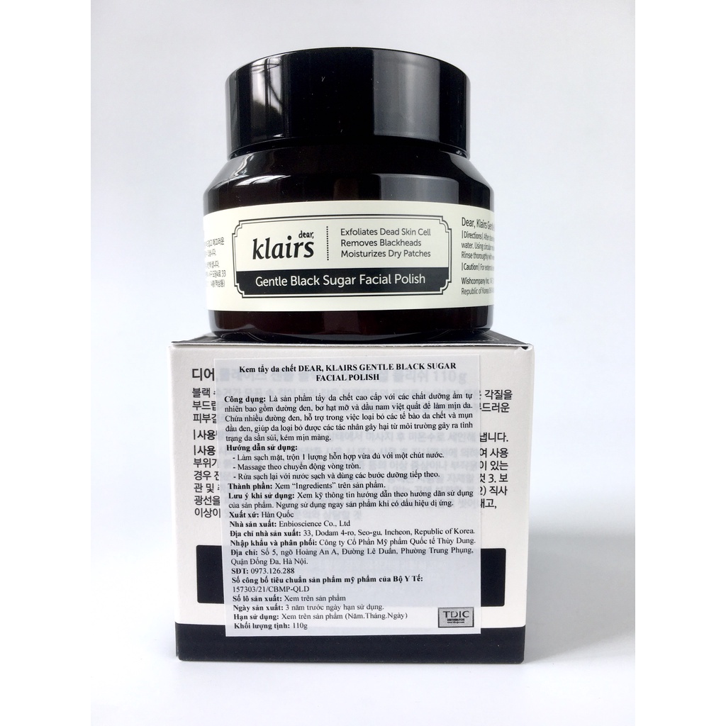 Tẩy Da Chết Klairs Gentle Black Sugar Facial Polish 110g