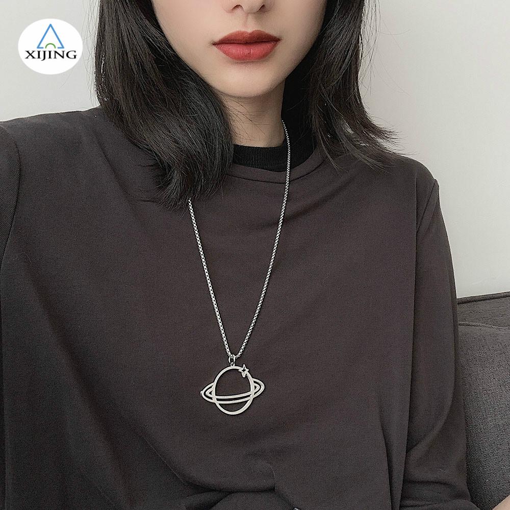 Dây chuyền bằng thép không gỉ thiết kế mặt dây kiểu dáng hành tinh xinh xắn