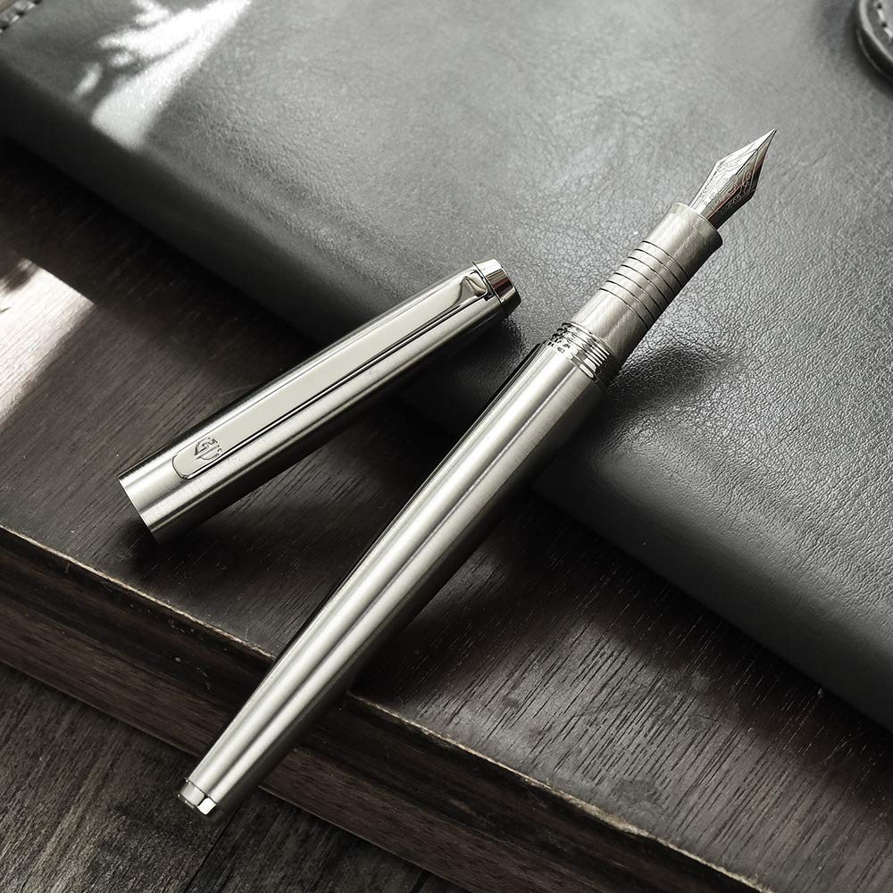 Hongdian Bút Máy Bằng Thép Không Gỉ 517s Kèm Bộ Phụ Kiện