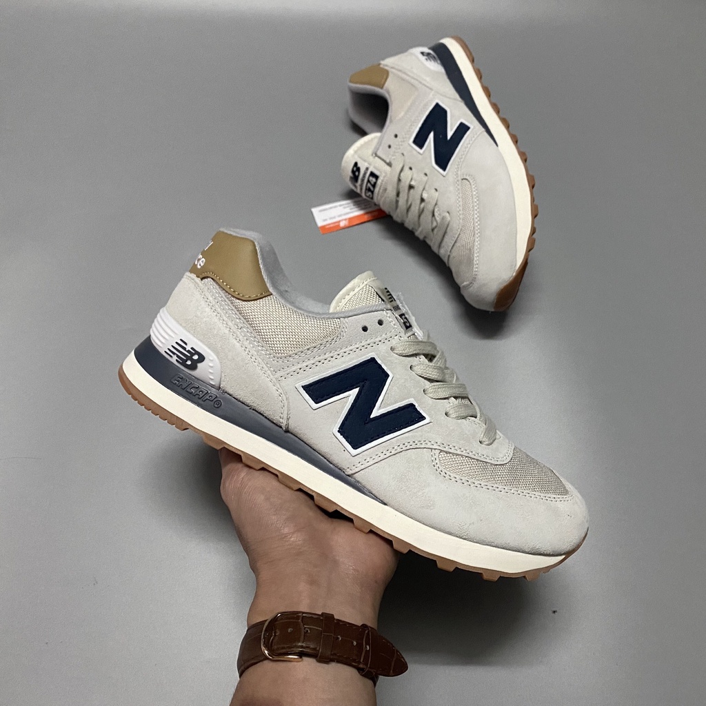 (Video cận cảnh) Giày sneaker nb Xám gót nâu chữ xanh than, full box, bill