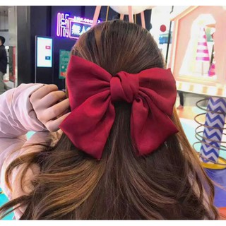Kẹp tóc nơ lụa satin phong cách Hàn Quốc