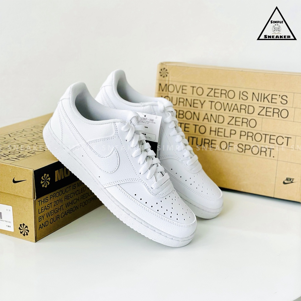 Giày Nike Court Vision All White 🔴CHÍNH HÃNG🔴 Nike Court Vision Next Nature  - Simple Sneaker