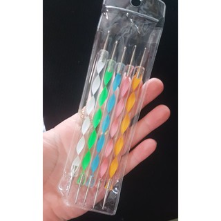 BỘ 5 CÂY CHẤM BI 2 Đ.ẦU LÀM NAIL