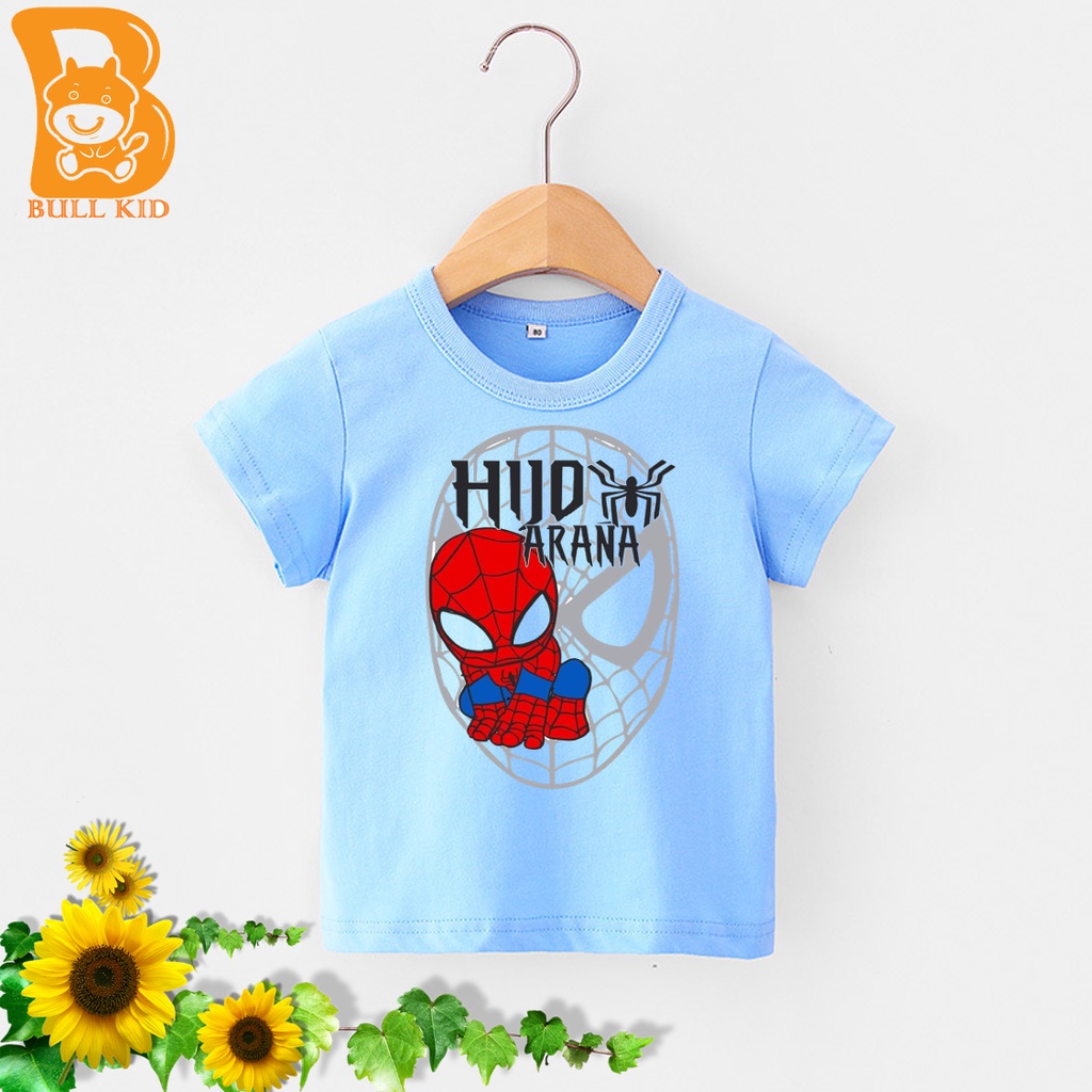 SIZE TO áo thun bé trai, bé gái chất liệu 100% cotton mềm mịn thoàng mát mặt nạ siêu nhân nhện hud