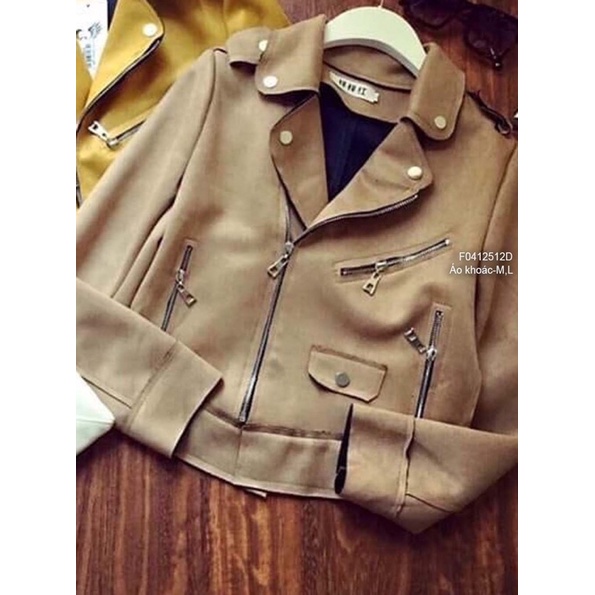 Áo khoác cổ vest phối khóa kéo tay dài!