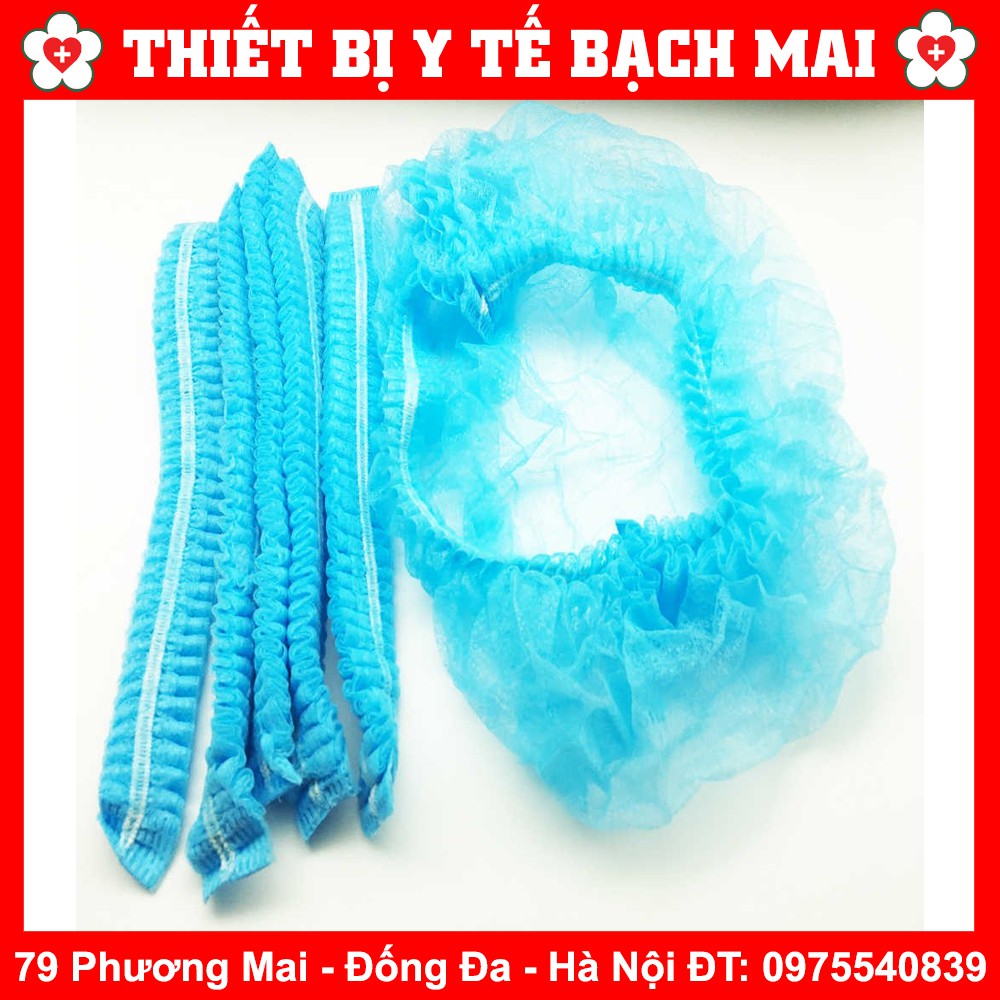 Mũ Trùm Đầu Y Tế - Mũ Con Sâu Bịch 100 Cái Xanh