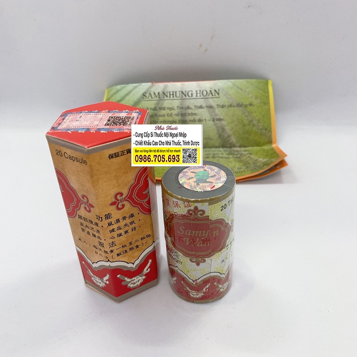 Sâm Nhung Hoàn Đỏ SAMYUM WAN 20v LOẠI 1  – Hỗ Trợ Xương Khớp