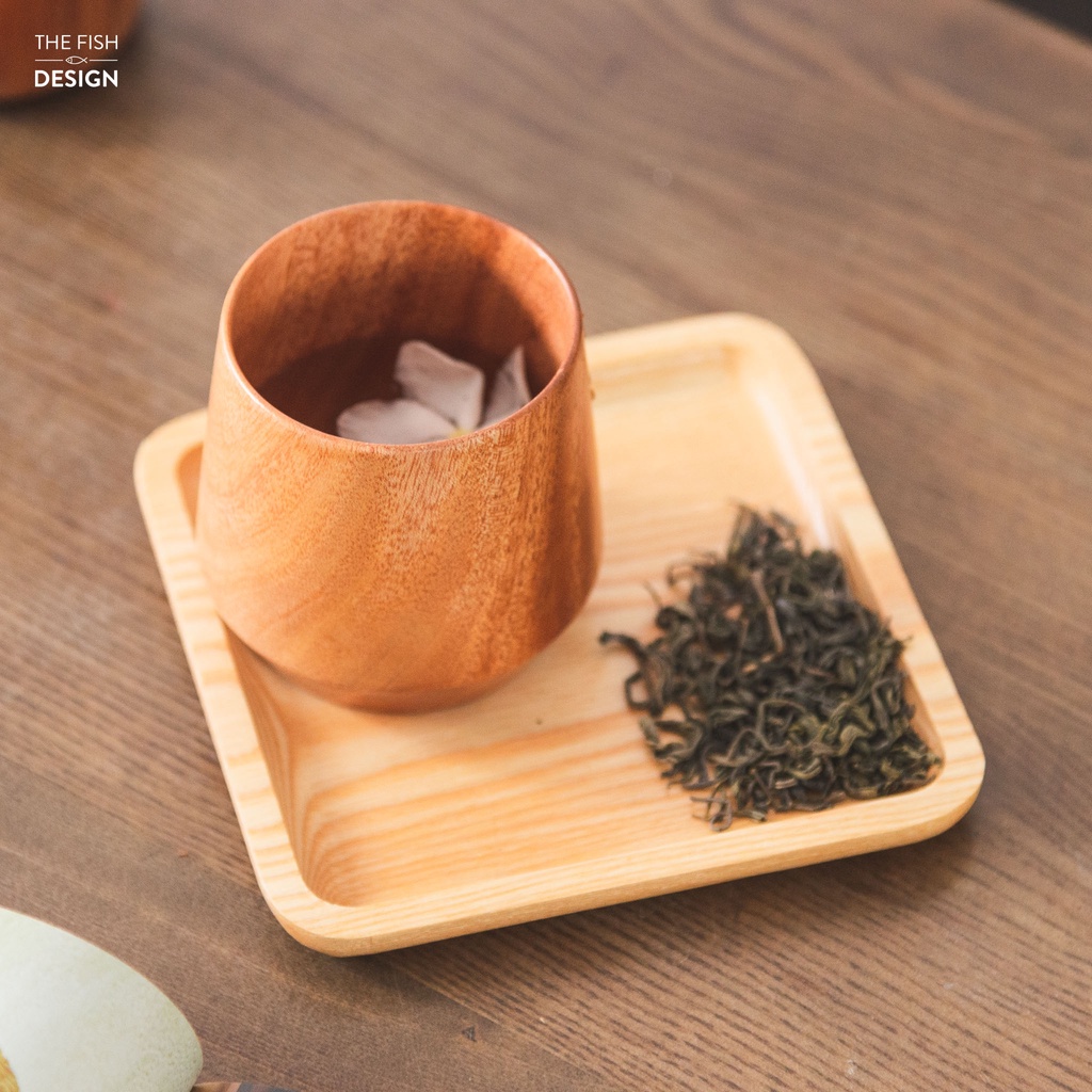 Cốc cafe trà | THE FISH DESIGN Dáng Thoi (Cốc uống trà , uống cafe , cốc gỗ giữ nhiệt đa năng ...)