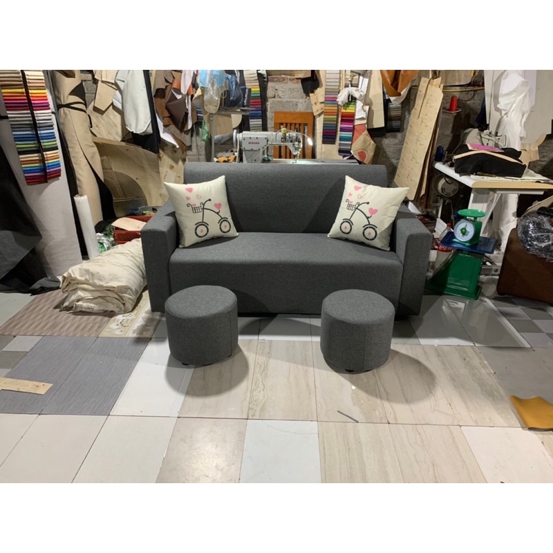 Bộ Sofa Tay Vuông Phòng Khách 1,6m Kèm Bàn Kính Đài Loan Sang Trọng